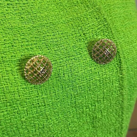 ZARA TEXTURED DRESS NEON GREEN, Bloggers favorite, S! - Picture 4 of 8